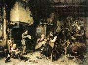 OSTADE, Adriaen Jansz. van Country Party yy oil